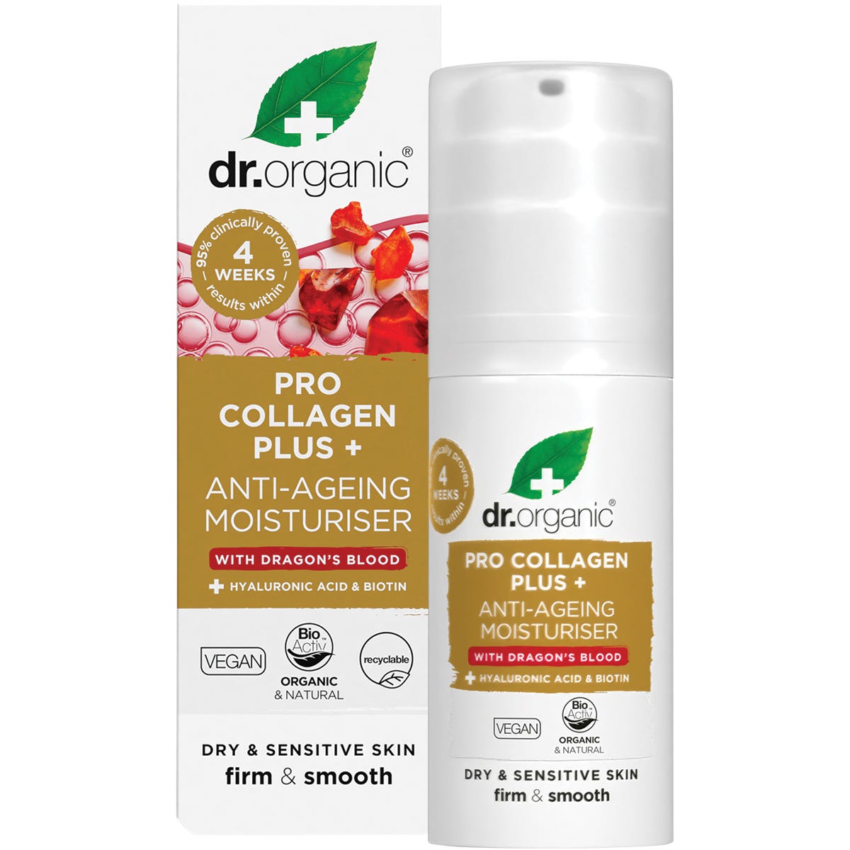 Dr. Organic- Pro Collagen Plus+ Anti Ageing Moisturiser Dragon Blood-50ml