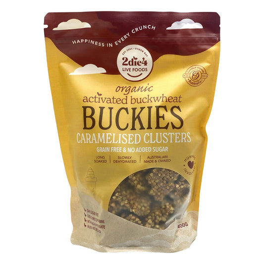 2die4 Live Foods- Organic Activated Buckies Caramelised Clusters-400g
