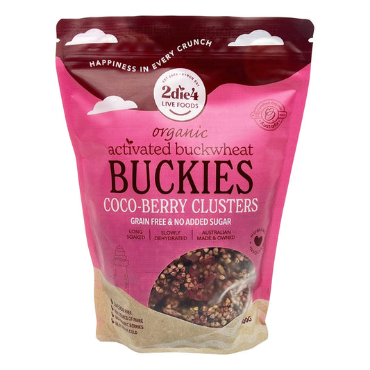 2die4 Live Foods- Organic Activated Buckies Coco-Berry Clusters-400g