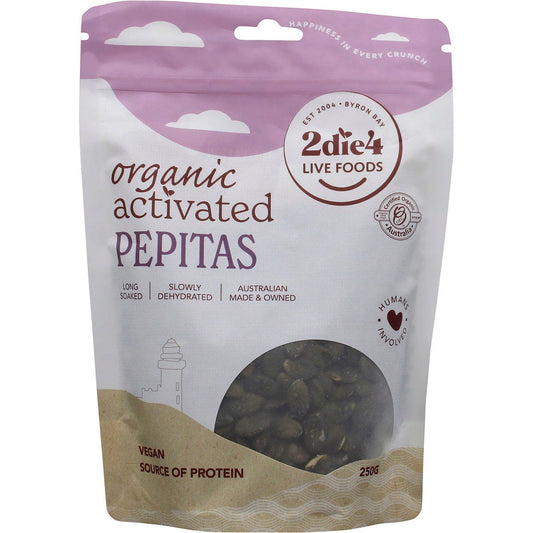 2die4 Live Foods- Organic Activated Pepitas-250g