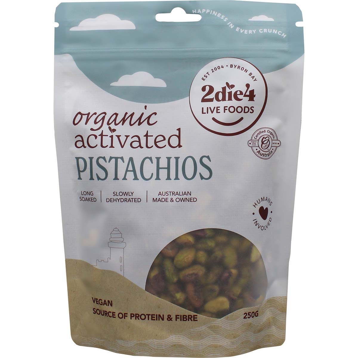 2die4 Live Foods- Organic Activated Pistachios-250g