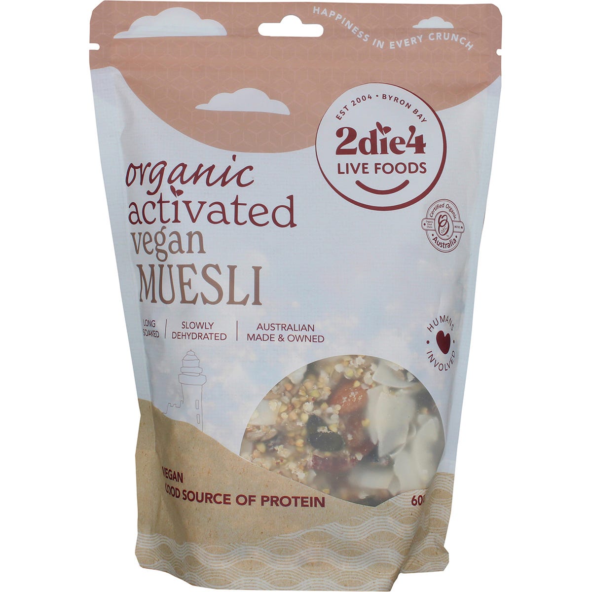 2die4 Live Foods- Organic Activated Muesli Vegan-600g
