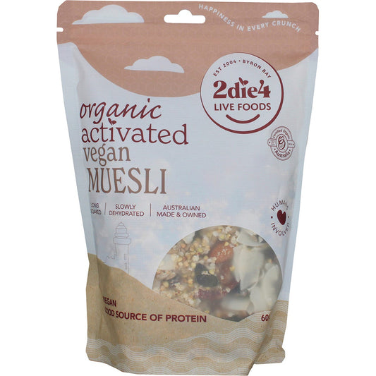2die4 Live Foods- Organic Activated Muesli Vegan-600g