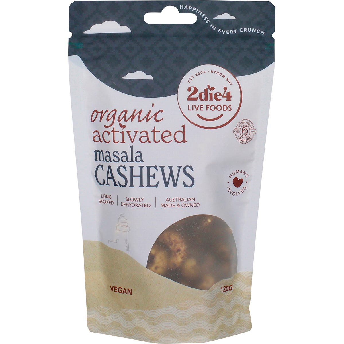 2die4 Live Foods- Organic Activated Masala Cashews-120g