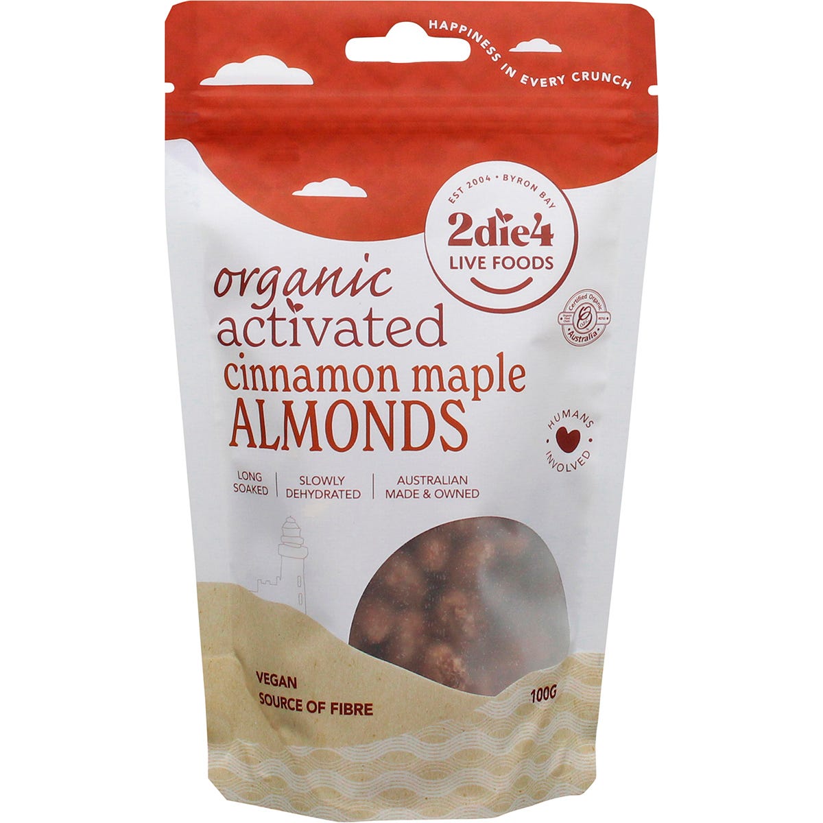 2die4 Live Foods- Organic Activated Almonds Cinnamon Maple-100g