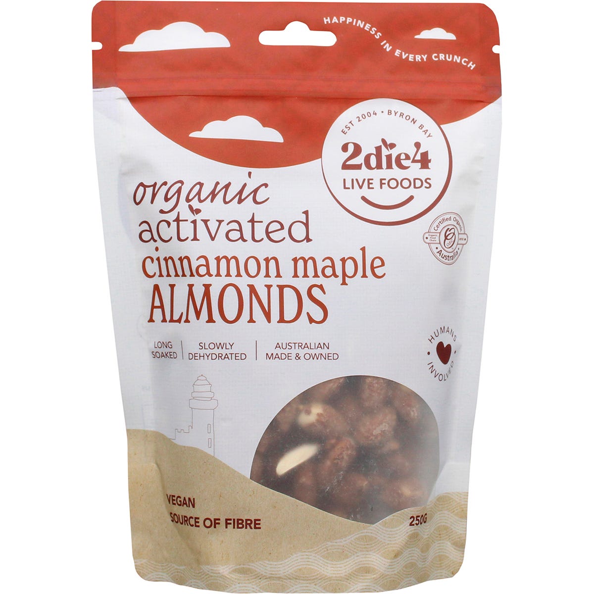 2die4 Live Foods- Organic Activated Almonds Cinnamon Maple-250g
