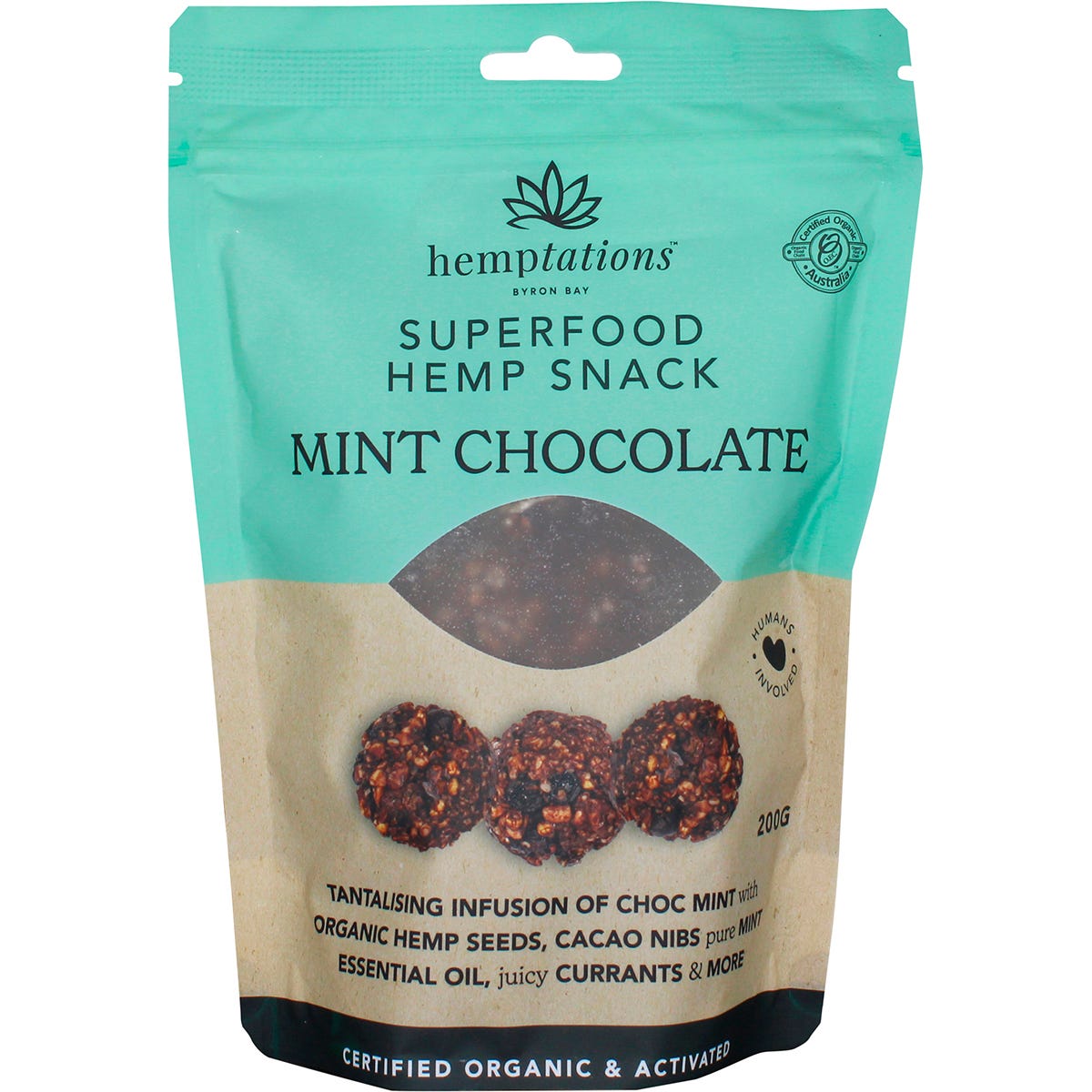 2die4 Live Foods- Hemptations Superfood Hemp Snack Mint Chocolate-200g