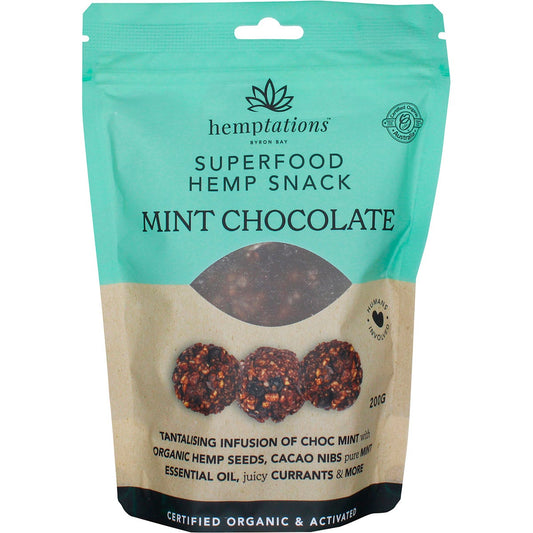 2die4 Live Foods- Hemptations Superfood Hemp Snack Mint Chocolate-200g