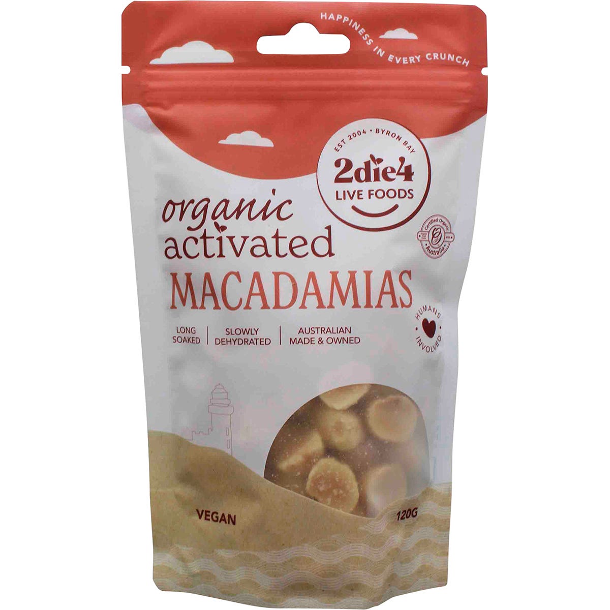 2die4 Live Foods- Organic Activated Macadamias-120g