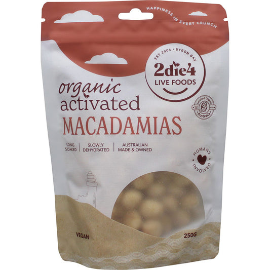 2die4 Live Foods- Organic Activated Macadamias-250g