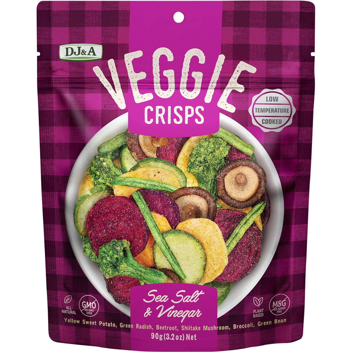 DJ&A- Veggie Crisps Sea Salt & Vinegar-9x90g
