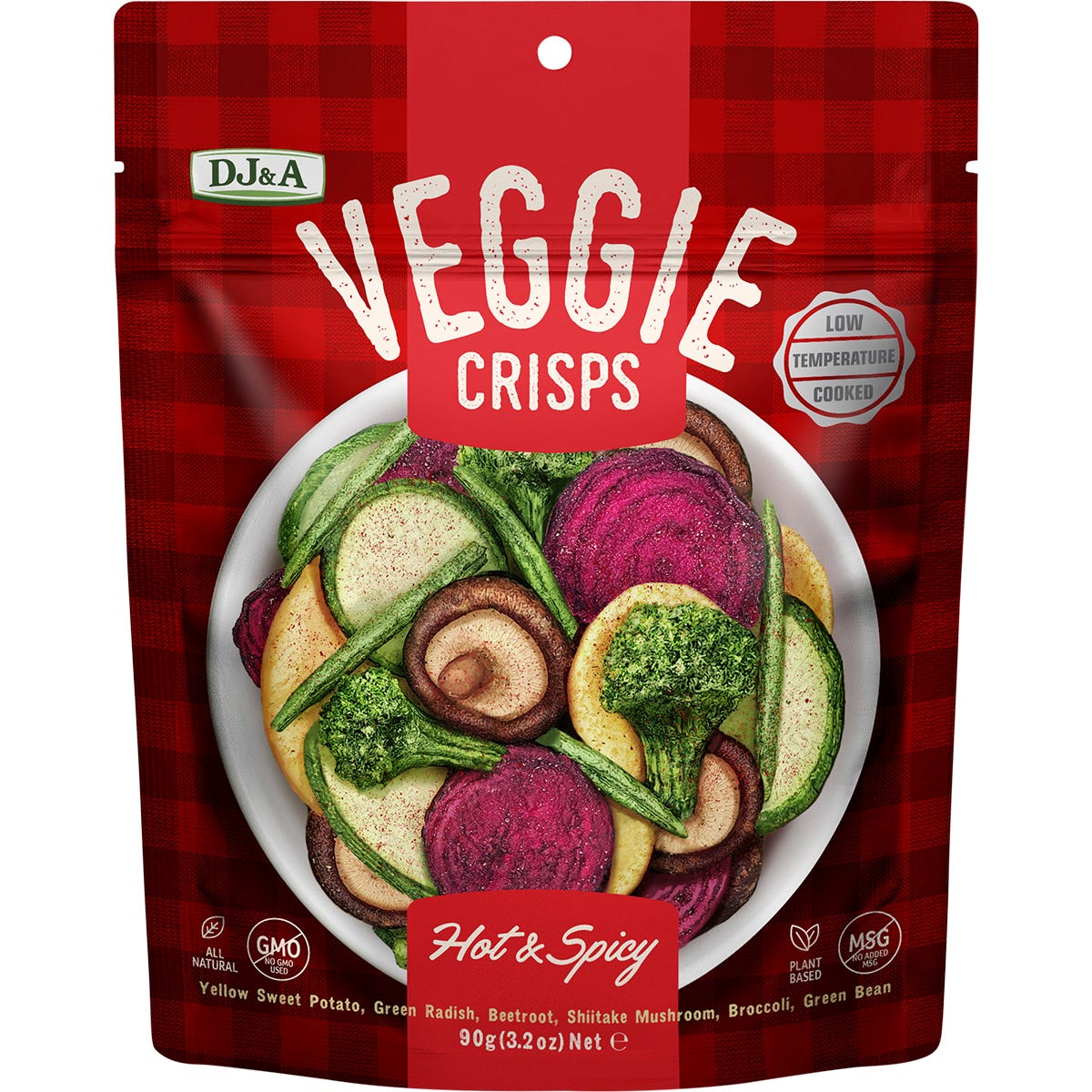 DJ&A- Veggie Crisps Hot & Spicy-9x90g