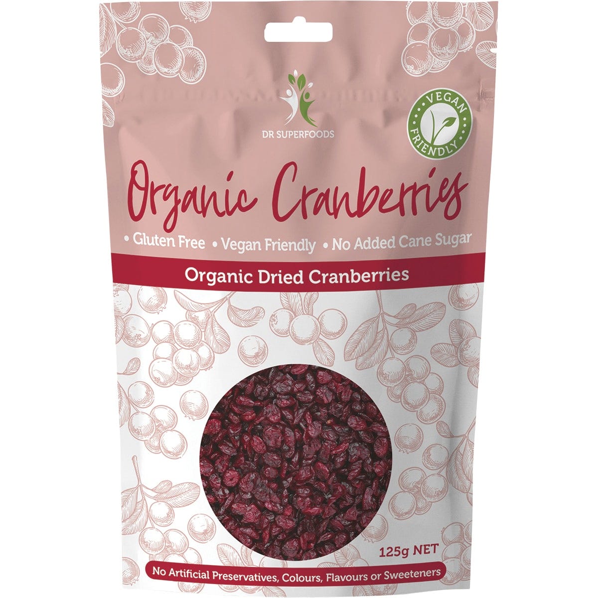 Dr Superfoods- Dried Cranberries Organic-125g