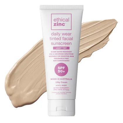 Ethical Zinc- Daily Wear Tinted Facial Sunscreen Light Tint SPF 50+-100g