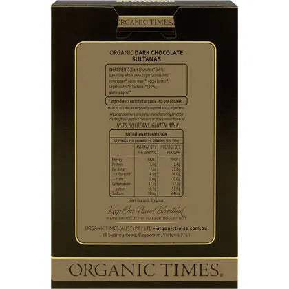 Organic Times- Dark Chocolate Sultanas-150g