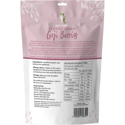 Dr Superfoods- Dried Goji Berries Certified Organic-500g