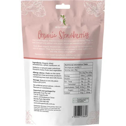 Dr Superfoods- Dried Strawberries Organic-125g