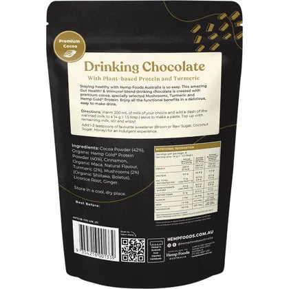 Hemp Foods Australia- Drinking Chocolate Gut Health & Immune-252g