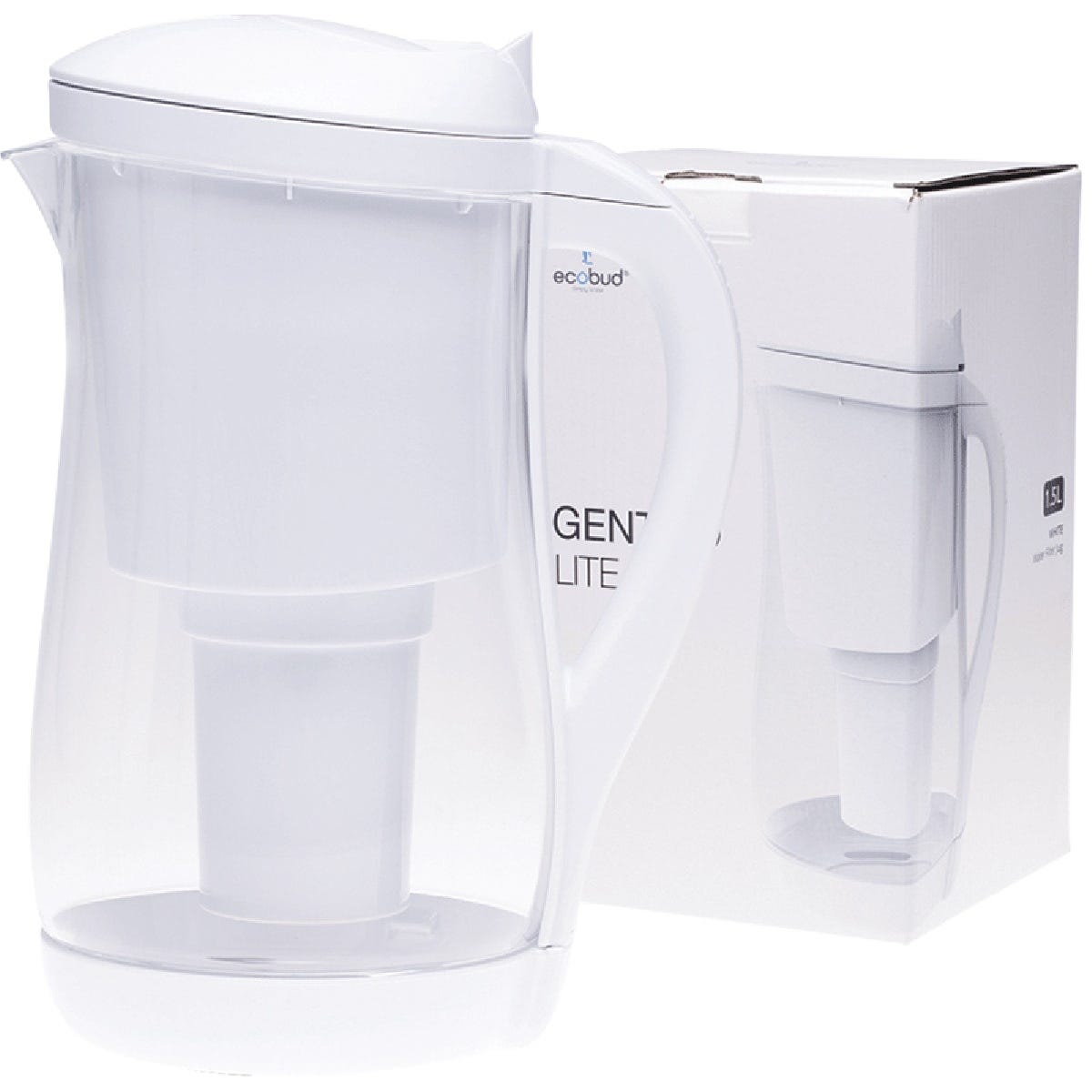 Ecobud- Gentoo Plastic Water Filter Jug White-1.5L