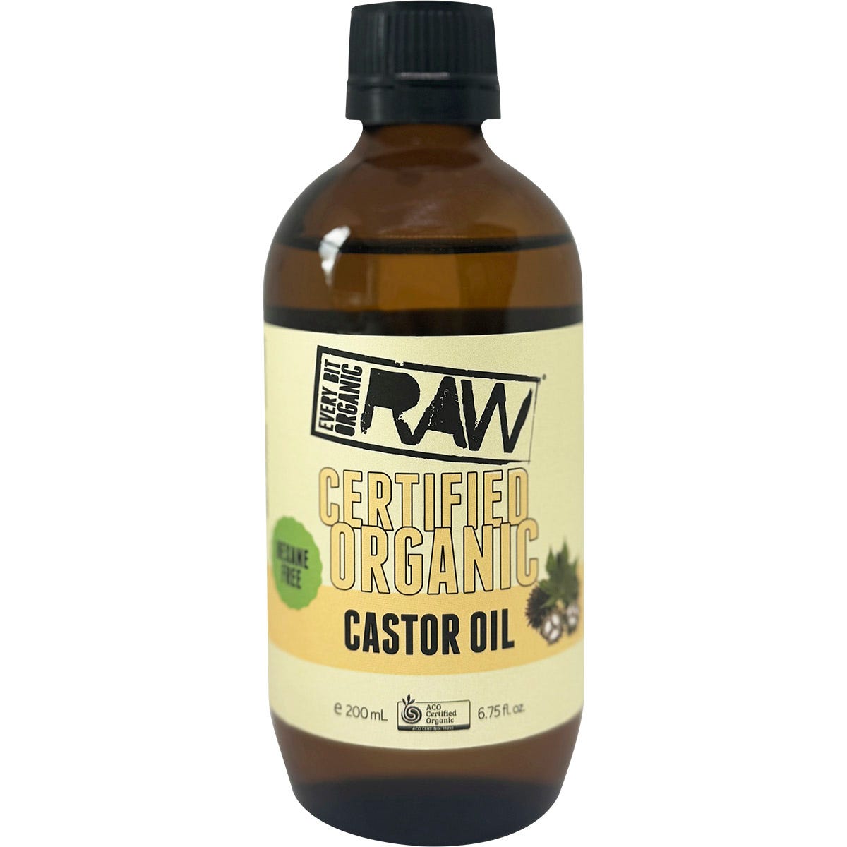 Every Bit Organic- Castor Oil - Amber Glass Bottle-200ml