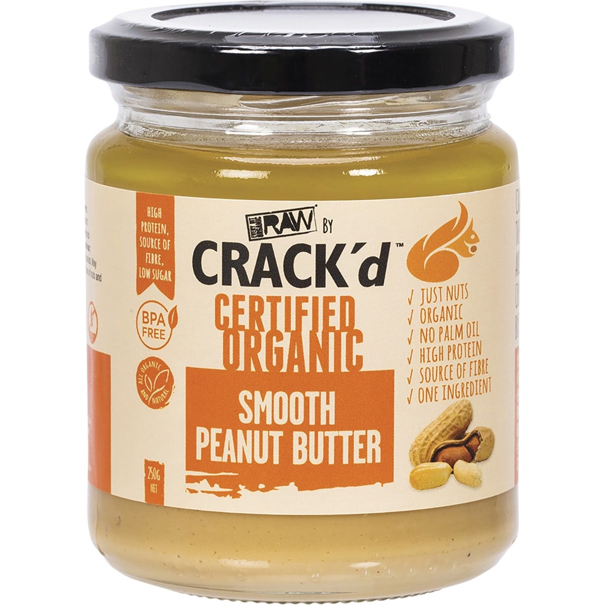 Every Bit Organic- Crack'd Smooth Peanut Butter-250g
