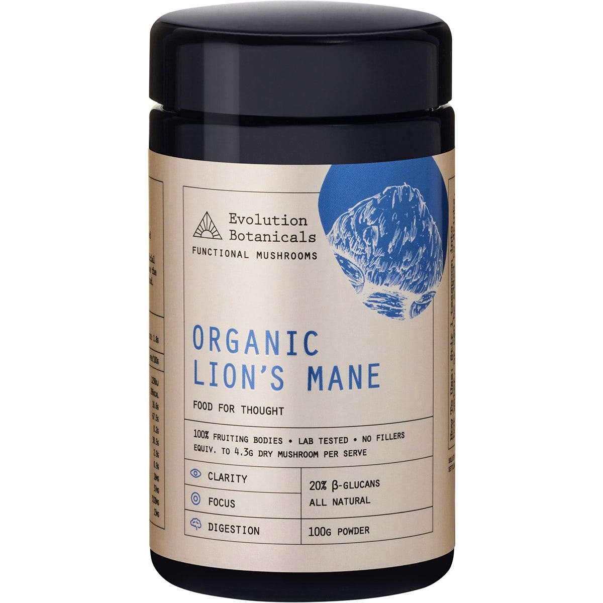 Evolution Botanicals- Organic Lion's Mane Food For Thought-100g