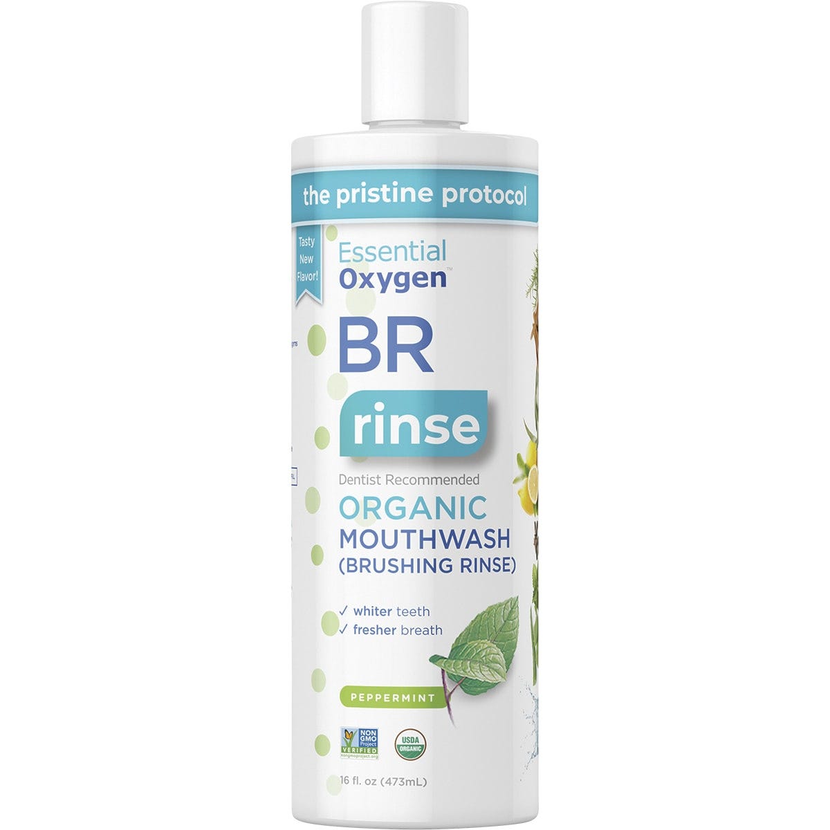 Essential Oxygen- Toothpaste/Mouthwash Brushing Rinse Peppermint-473ml