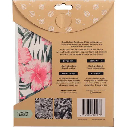 Ever Eco- Eco Sponge Cloths Hawaiian Hibiscus Collection-2pk