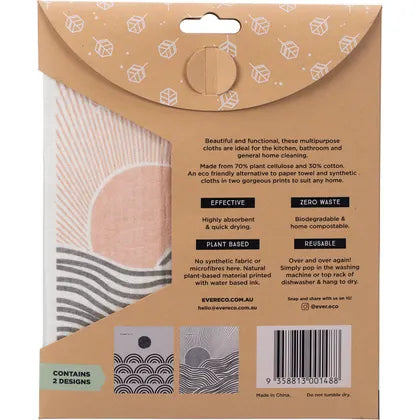 Ever Eco- Eco Sponge Cloths Salty Sunrise-2pk