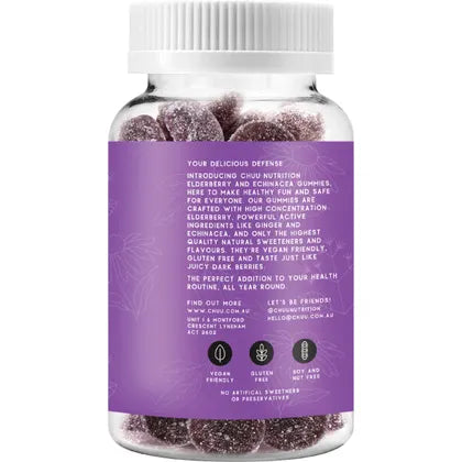 Chuu Nutrition- Elderberry and Echinacea Gummies 99% Sugar Free-40pcs