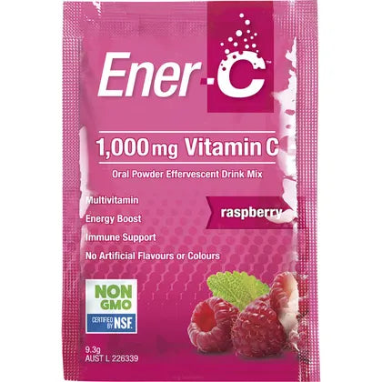 Martin & Pleasance- Ener-C 1000mg Vitamin C Drink Mix Raspberry Sachets-12pk