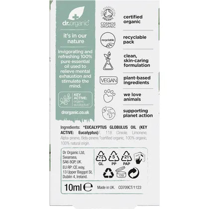 Dr. Organic- Eucalyptus Oil 100% Pure-10ml