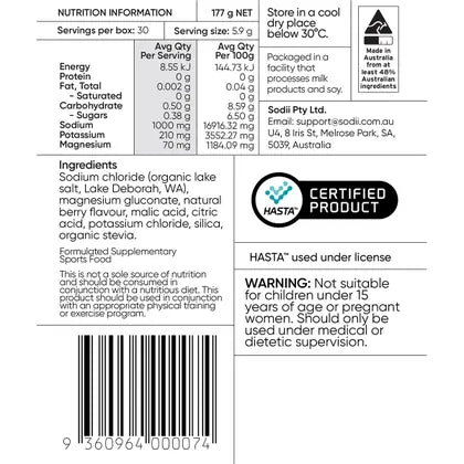 Sodii- Everyday Hydration Salts Salty Berry-30pk