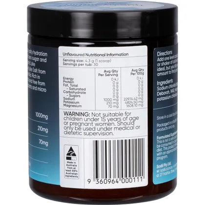 Sodii- Everyday Hydration Salts Unflavoured-129g