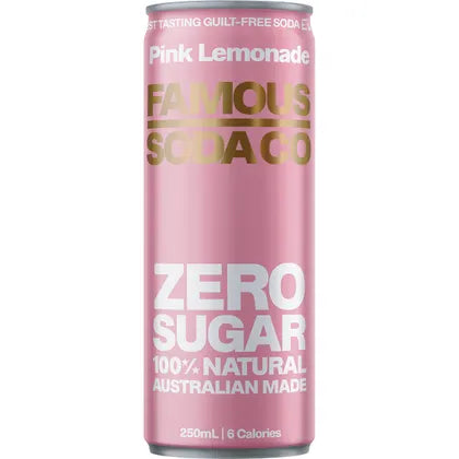 Famous- Zero Sugar Soda Pink Lemonade-4x250ml