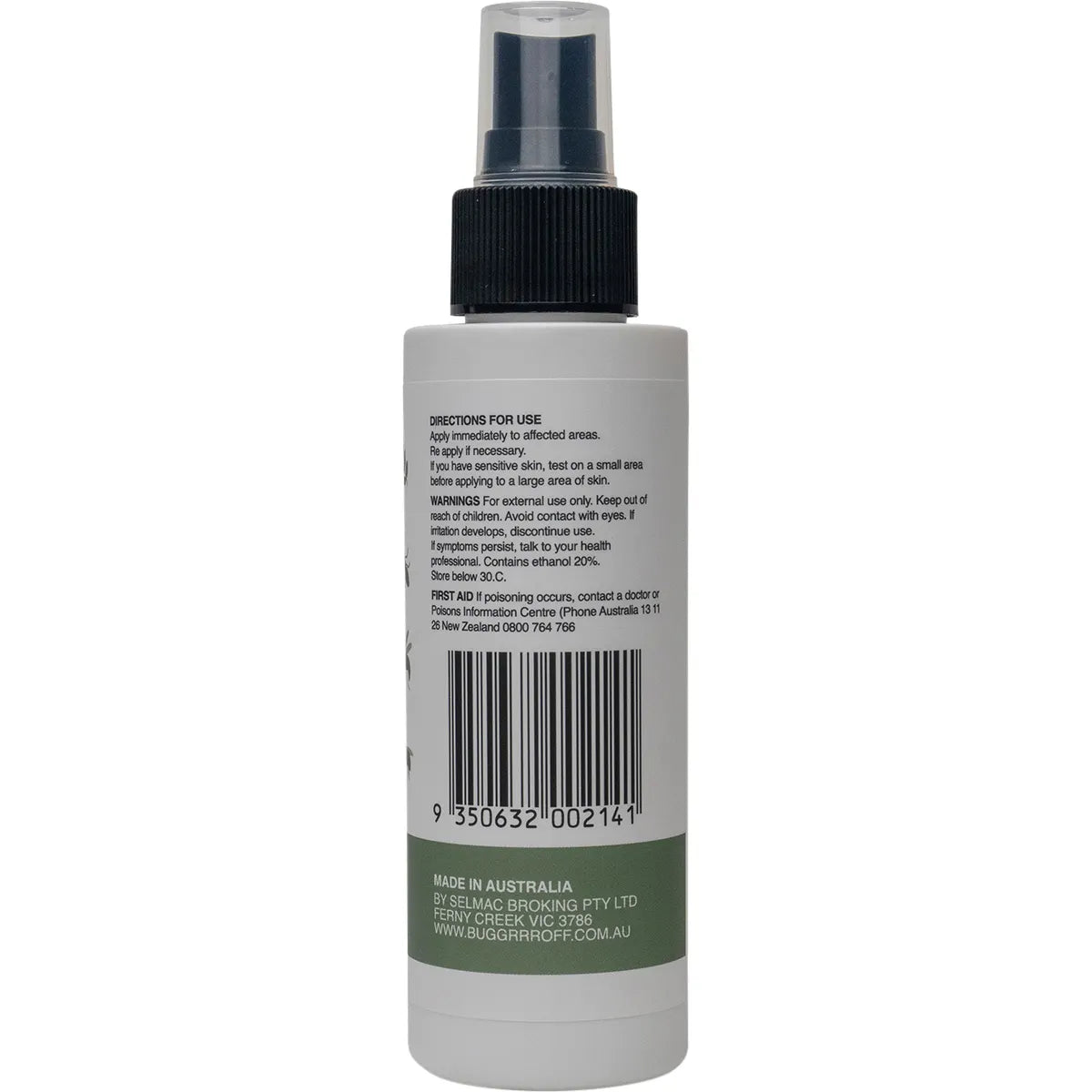 Bug-Grrr Off- For bites stings + itchy things 100% Natural Spray-100ml