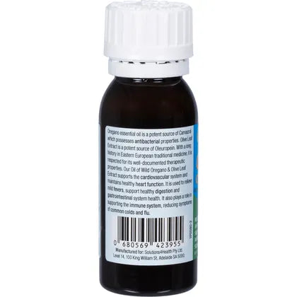 Solutions 4 Health- Fortified Defence Wild Oregano Olive Leaf & Peppermint-50ml