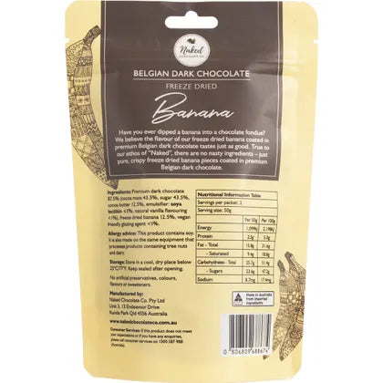 Naked Chocolate Co- Freeze Dried Banana Dark Chocolate-100g
