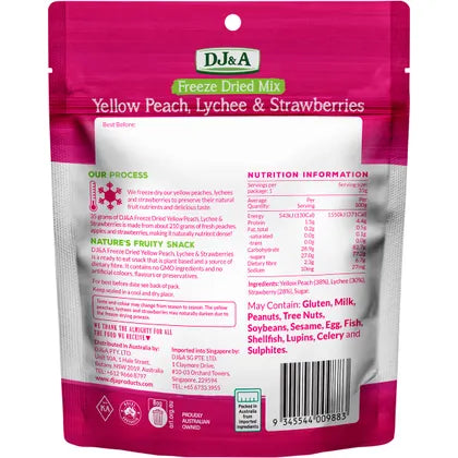 DJ&A- Freeze Dried Yellow Peach, Lychee & Strawberries-10x35g
