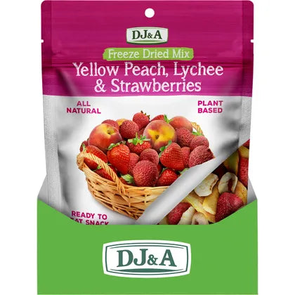 DJ&A- Freeze Dried Yellow Peach, Lychee & Strawberries-10x35g