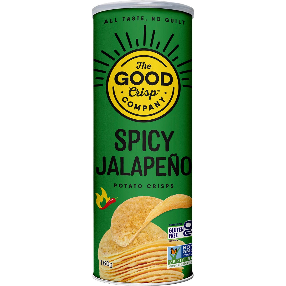 The Good Crisp Company- Potato Crisps Spicy Jalapeno-8x160g
