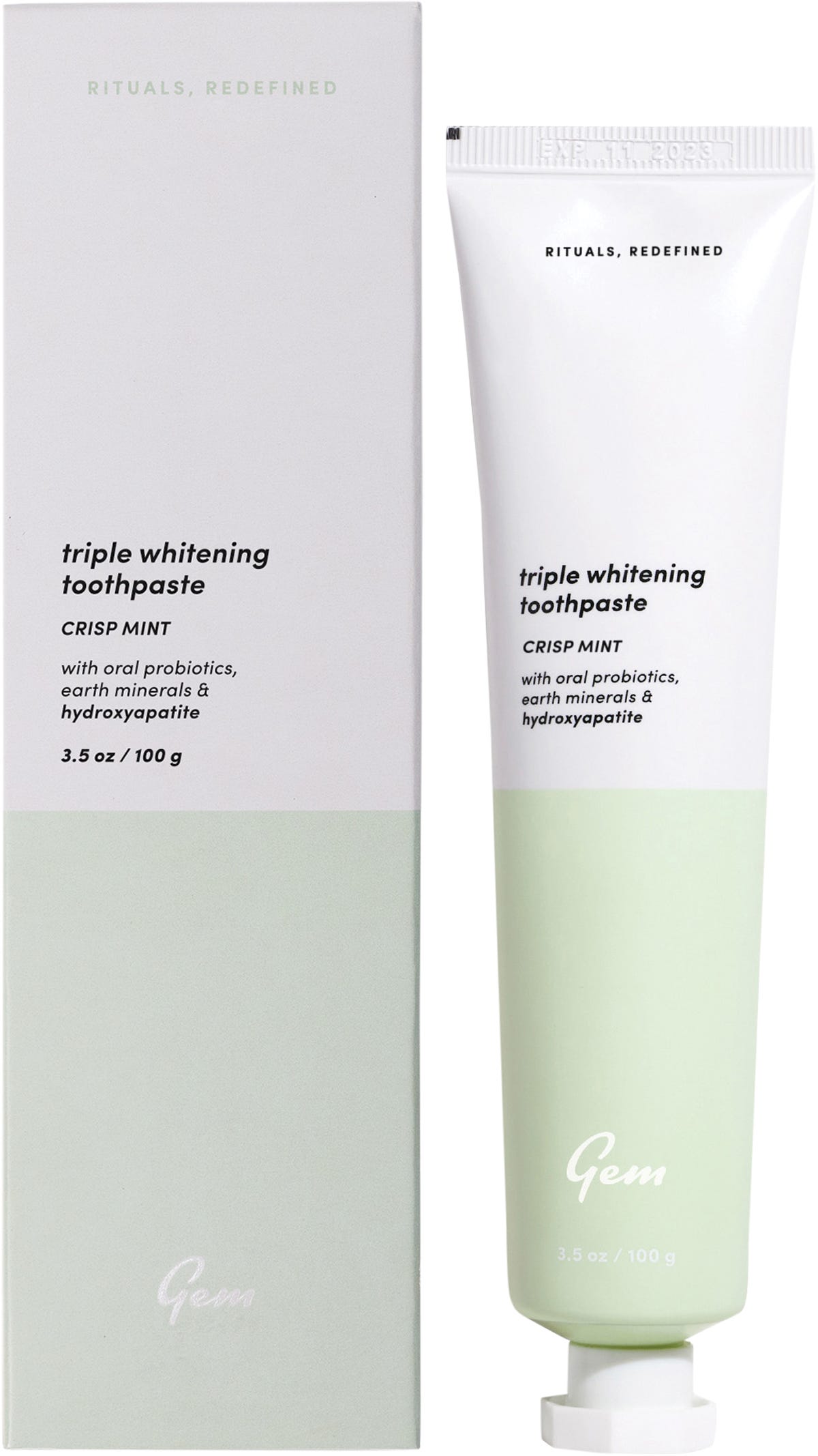 Gem- Toothpaste Triple Whitening Crisp Mint-100g