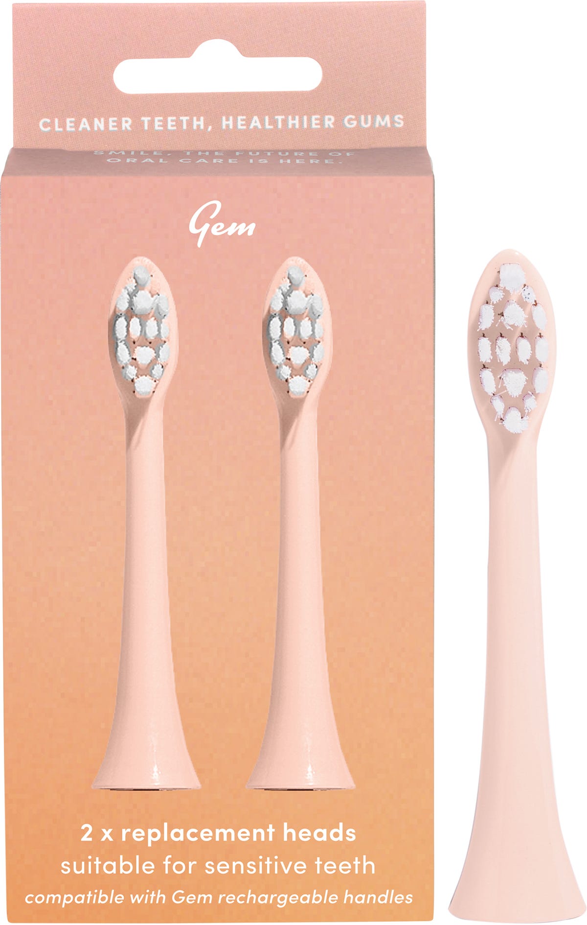 Gem- Electric Toothbrush Replacement Heads Watermelon-2pk