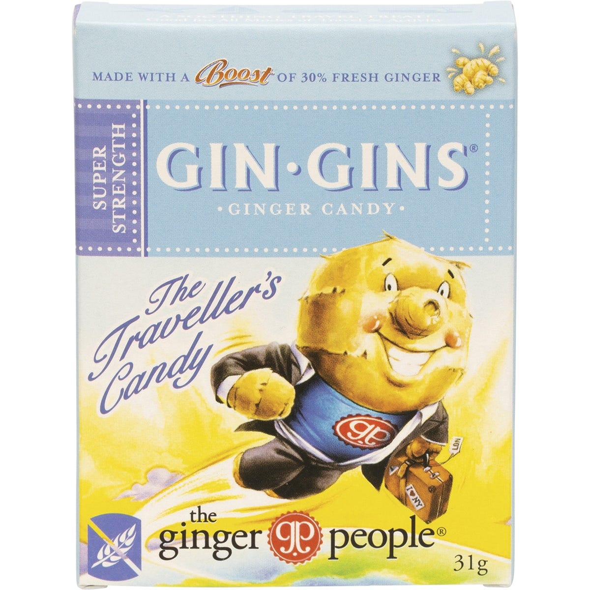The Ginger People- Gin Gins Ginger Candy Super Strength-12x31g