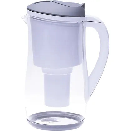Ecobud- Gentoo Glass Water Filter Jug Grey & White-1.5L