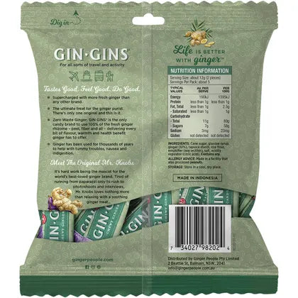 The Ginger People- Gin Gins Ginger Candy Bag Chewy Original-12x60g