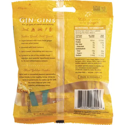 The Ginger People- Gin Gins Ginger Candy Bag Chewy Spicy Turmeric-12x60g