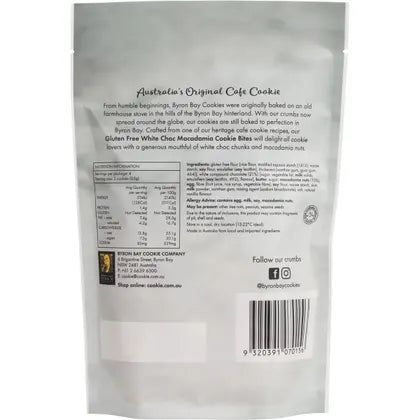 Byron Bay Cookies- Gluten Free Cookie Bites White Choc Macadamia-6x100g