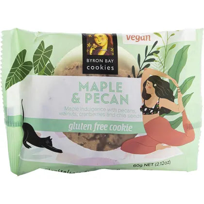 Byron Bay Cookies- Gluten Free Cookies Maple & Pecan-12x60g
