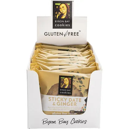 Byron Bay Cookies- Gluten Free Cookies Sticky Date & Ginger-12x60g
